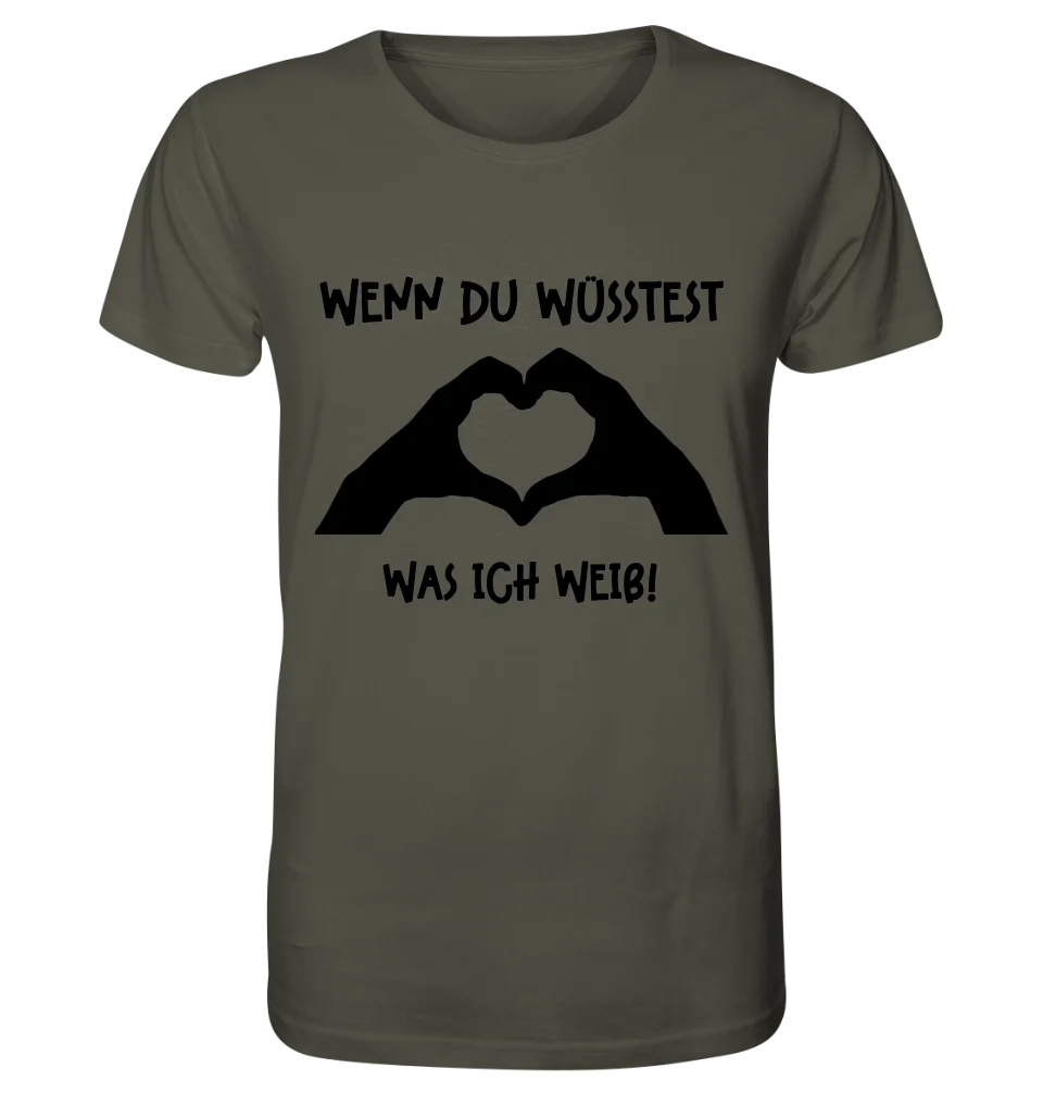 Keine Frage, ich liebe Dich auch! • Hände • personalisierter Text • Unisex Premium T-Shirt XS-5XL aus Bio-Baumwolle für Damen & Herren • Exklusivdesign • personalisiert