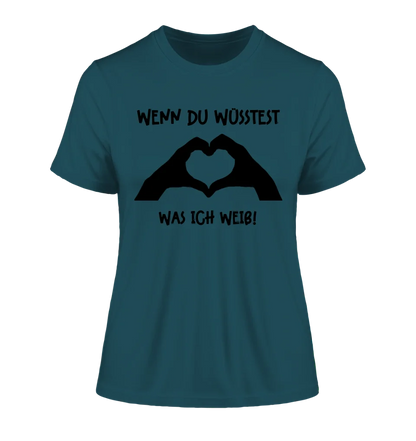 Keine Frage, ich liebe Dich auch! • Frau • Hände • personalisierter Text • Ladies Premium T-Shirt XS-2XL aus Bio-Baumwolle für Damen • Exklusivdesign • personalisiert • Motivauswahl • personalisierbar