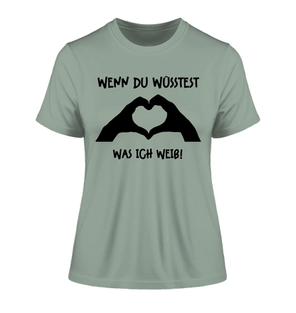 Keine Frage, ich liebe Dich auch! • Frau • Hände • personalisierter Text • Ladies Premium T-Shirt XS-2XL aus Bio-Baumwolle für Damen • Exklusivdesign • personalisiert • Motivauswahl • personalisierbar