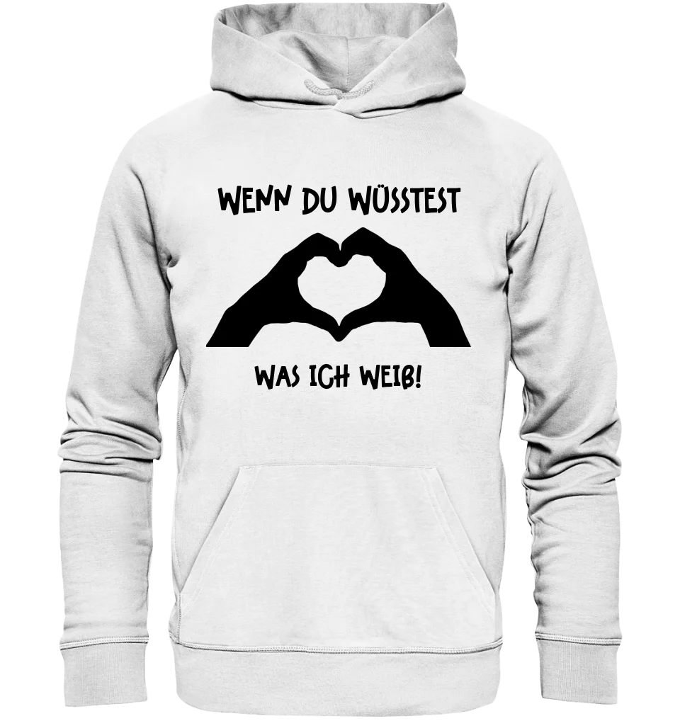 Keine Frage, ich liebe Dich auch! • Hände • personalisierter Text • Unisex Premium Hoodie XS-5XL aus Bio-Baumwolle für Damen & Herren • Exklusivdesign • personalisiert