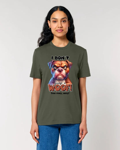 Woof! • Dog • Unisex Premium T-Shirt XS-5XL made of organic cotton for women &amp; men • Exclusive design • personalized