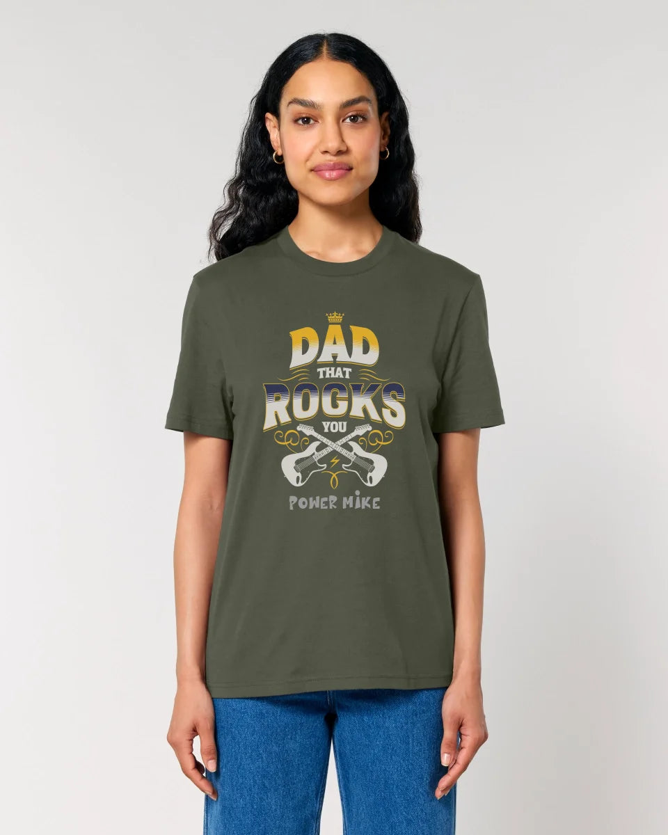 Dad that rocks you • Unisex Premium T-Shirt XS-5XL aus Bio-Baumwolle für Herren & Damen • personalisiert • Motivprodukt