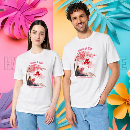 Paar Designer Valentinstag Picknick personalisierbar - Unisex Premium T-Shirt XS-5XL aus Bio-Baumwolle für Damen & Herren