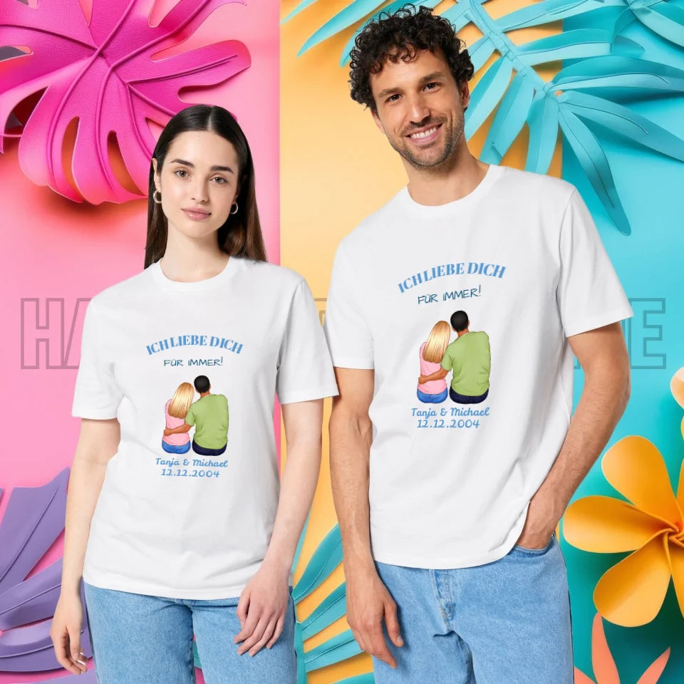 3in1: Paar Designer • Unisex Premium T-Shirt XS-5XL aus Bio-Baumwolle für Damen & Herren