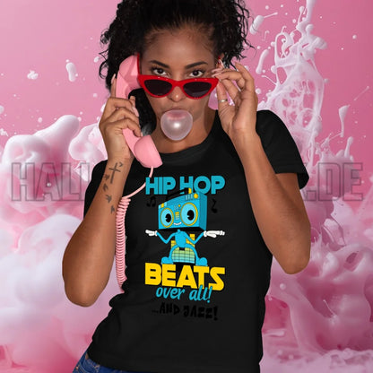 Hip Hop Beats over all • Ladies Premium T-Shirt XS-2XL aus Bio-Baumwolle für Damen • Exklusivdesign • personalisiert