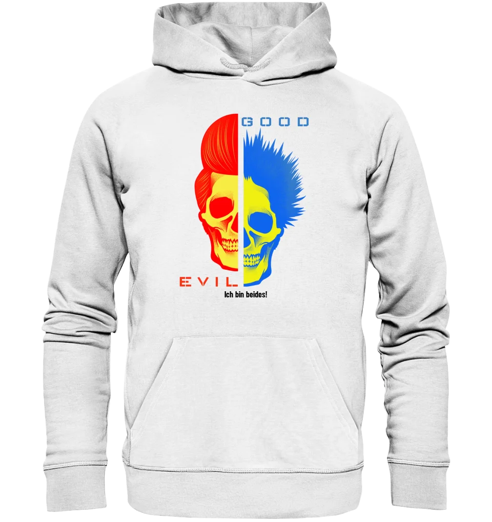 GOOD´N´EVIL - RED-BLUE • Unisex Premium Hoodie XS-5XL aus Bio-Baumwolle für Damen & Herren  • Exklusivdesign • personalisiert