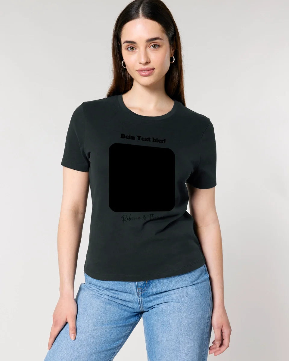 Dein Bild in viereckiger Form personalisierbar • Ladies Premium T-Shirt XS-2XL aus Bio-Baumwolle für Damen