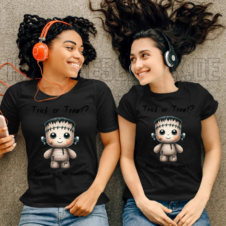 Cute Halloween • Wähle aus 20 Designs + Text • Ladies Premium T-Shirt XS-2XL aus Bio-Baumwolle für Damen • Exklusivdesign • personalisiert