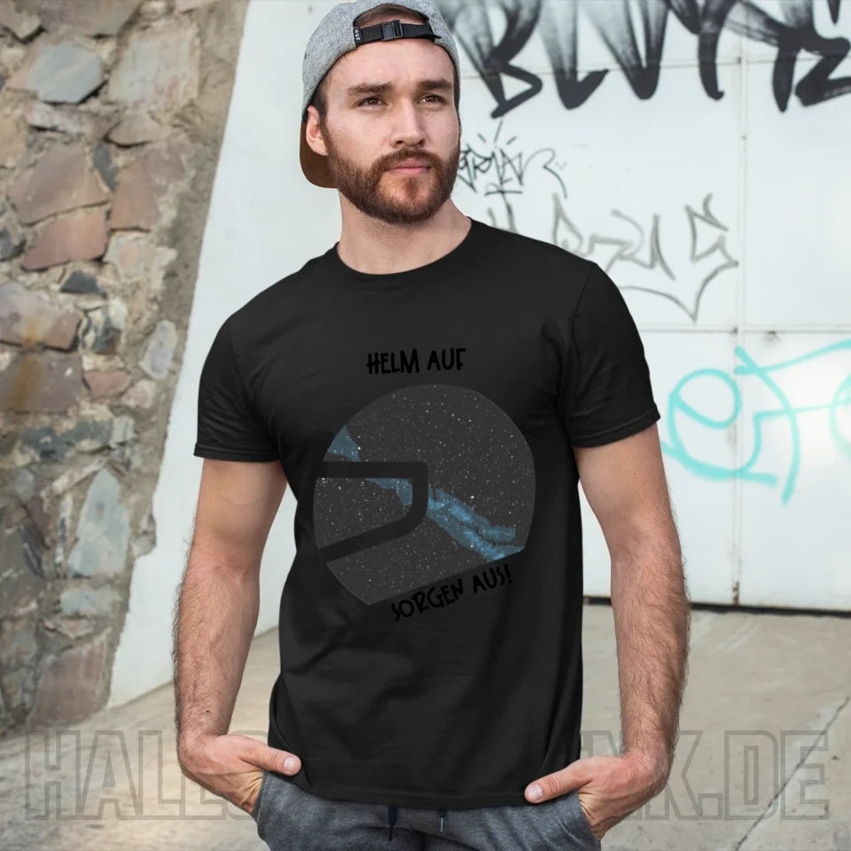 Echte Sternkarte als Helm + Text • Unisex Premium T-Shirt XS-5XL aus Bio-Baumwolle für Damen & Herren • Exklusivdesign • personalisiert