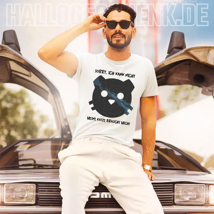 Echte Sternenkarte als Katze + Text • Unisex Premium T-Shirt XS-5XL aus Bio-Baumwolle für Damen & Herren • Exklusivdesign • personalisiert