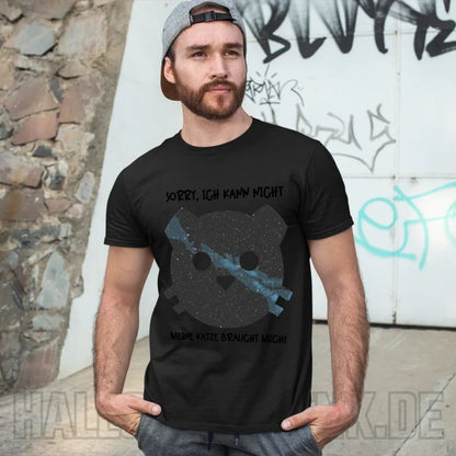 Echte Sternenkarte als Katze + Text • Unisex Premium T-Shirt XS-5XL aus Bio-Baumwolle für Damen & Herren • Exklusivdesign • personalisiert