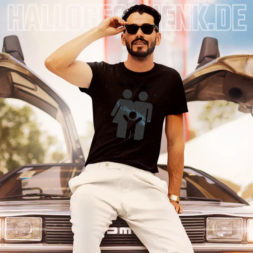 Echte Sternenkarte + Text • Kleine Familie • werdende Eltern • Unisex Premium T-Shirt XS-5XL aus Bio-Baumwolle für Damen & Herren • Exklusivdesign • personalisiert