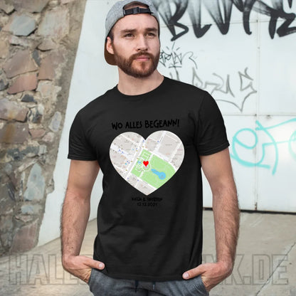 Karten-Generator mit echtem Ort und deinem Text • Karte • Maps • Unisex Premium T-Shirt XS-5XL aus Bio-Baumwolle für Damen & Herren • Exklusivdesign • personalisiert