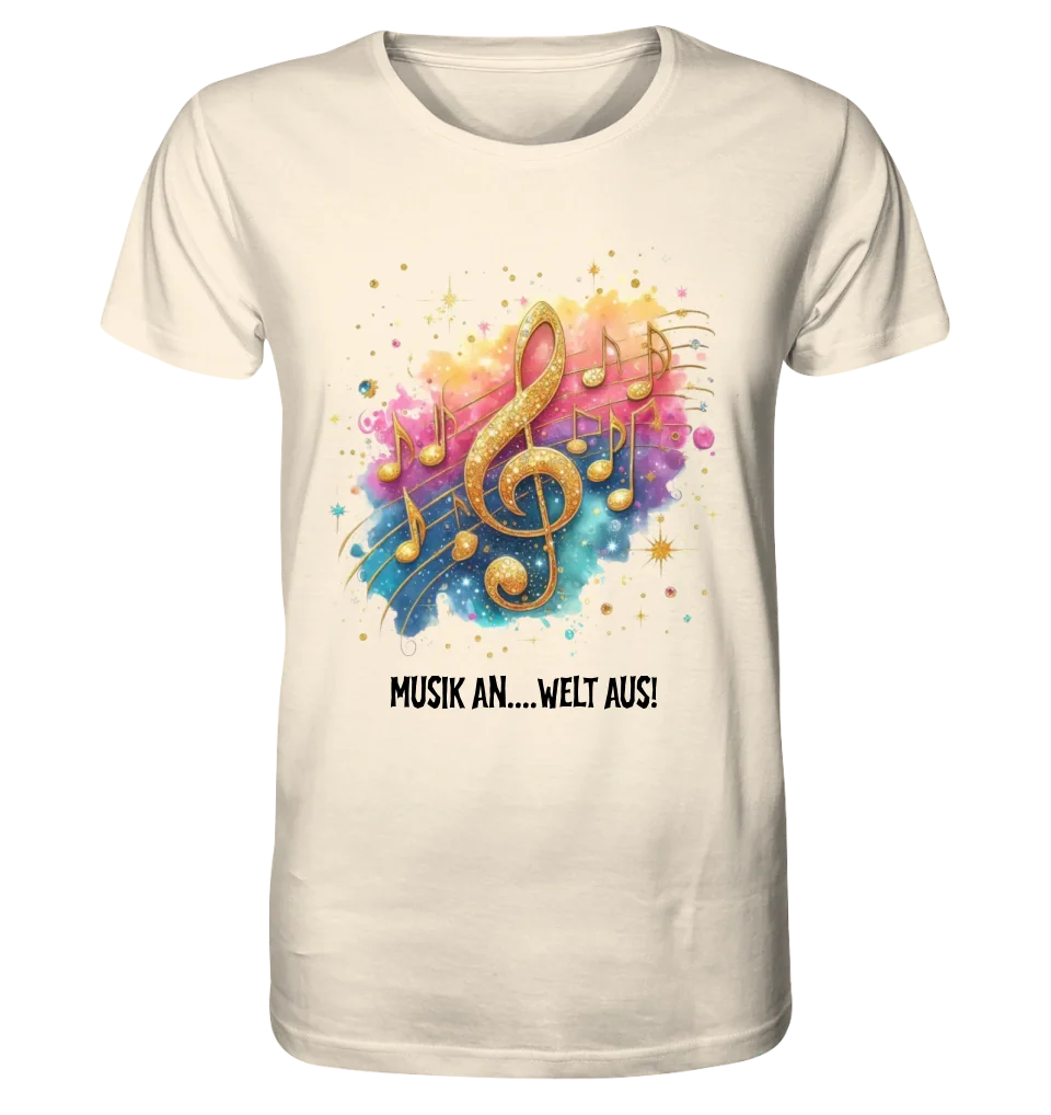 25 Motive zur Auswahl • Fantasy Music Notes • Noten • Musik • Unisex Premium T-Shirt XS-5XL aus Bio-Baumwolle für Damen & Herren • Exklusivdesign • personalisiert