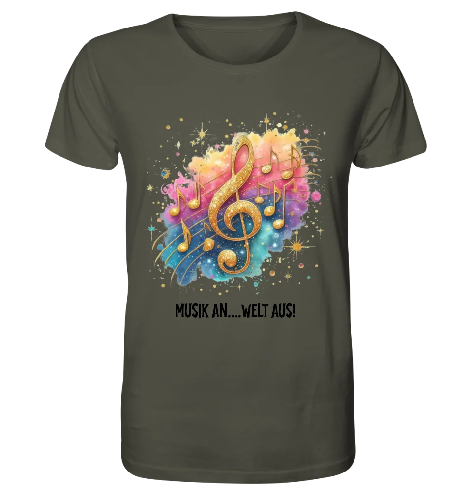 25 Motive zur Auswahl • Fantasy Music Notes • Noten • Musik • Unisex Premium T-Shirt XS-5XL aus Bio-Baumwolle für Damen & Herren • Exklusivdesign • personalisiert