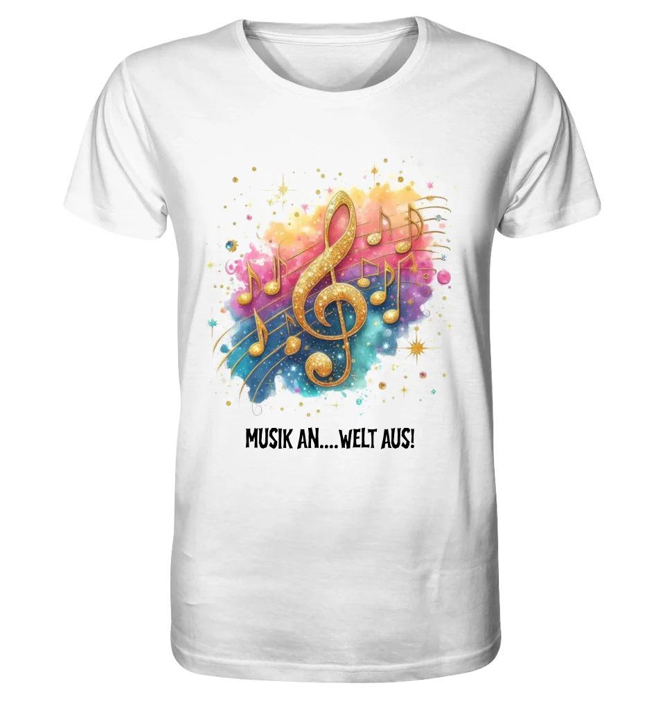 25 Motive zur Auswahl • Fantasy Music Notes • Noten • Musik • Unisex Premium T-Shirt XS-5XL aus Bio-Baumwolle für Damen & Herren • Exklusivdesign • personalisiert