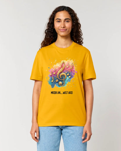 25 Motive zur Auswahl • Fantasy Music Notes • Noten • Musik • Unisex Premium T-Shirt XS-5XL aus Bio-Baumwolle für Damen & Herren • Exklusivdesign • personalisiert