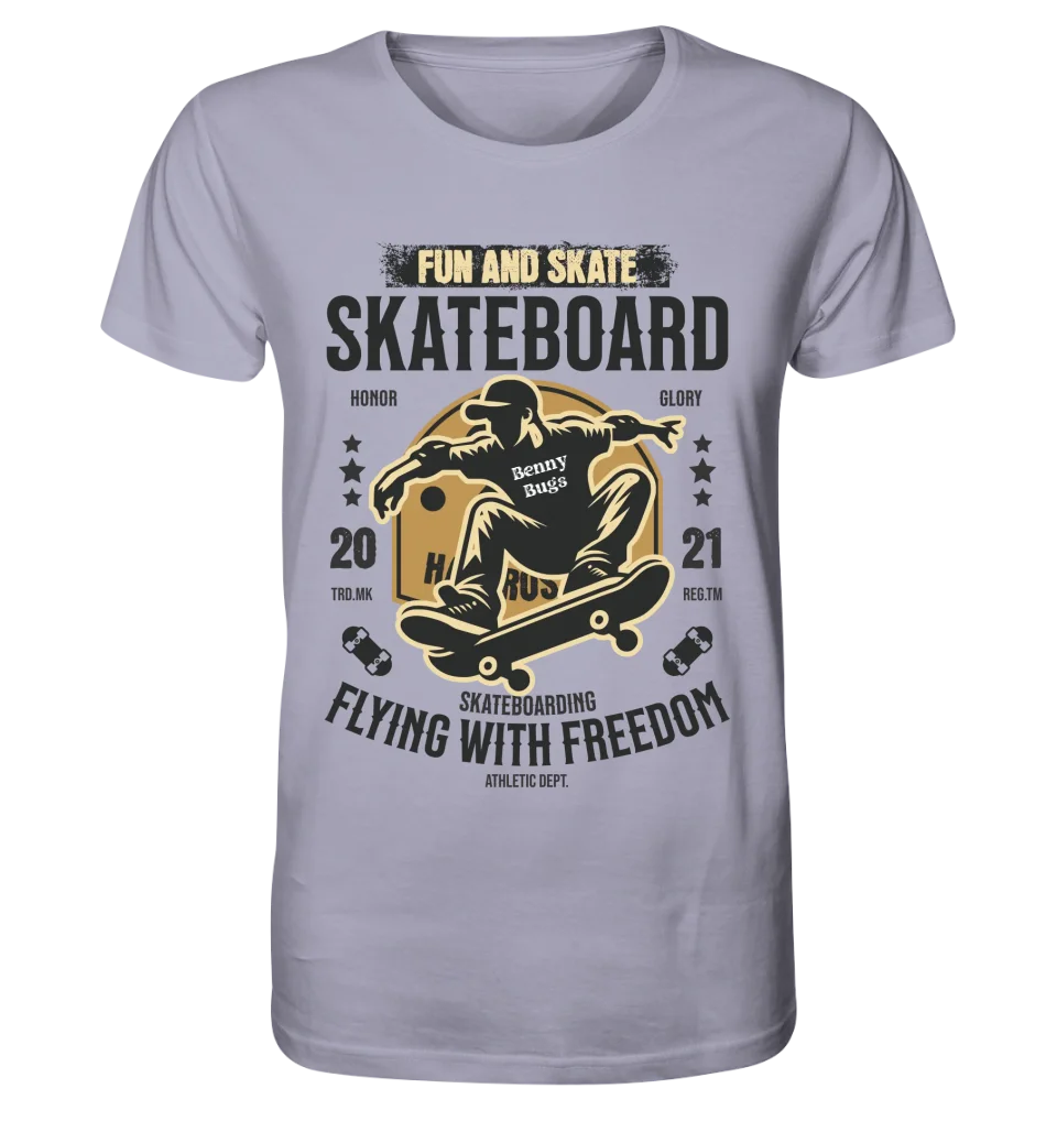 Skater mit Wunschname • Skateboard • Unisex Premium T-Shirt XS-5XL aus Bio-Baumwolle für Damen & Herren • Exklusivdesign • personalisiert