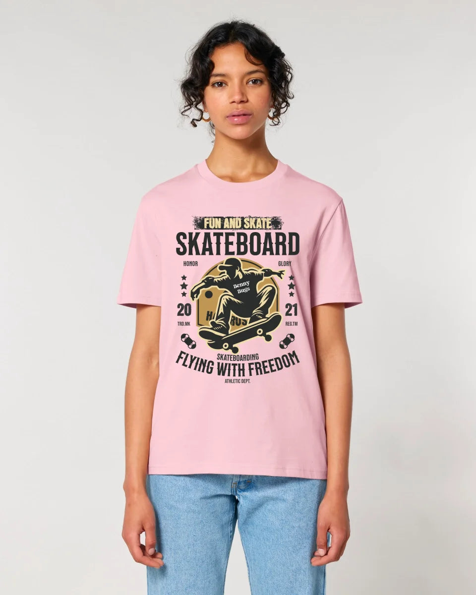 Skater with desired name • Skateboard • Unisex Premium T-Shirt XS-5XL made of organic cotton for women &amp; men • Exclusive design • personalized