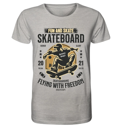 Skater with desired name • Skateboard • Unisex Premium T-Shirt XS-5XL made of organic cotton for women &amp; men • Exclusive design • personalized