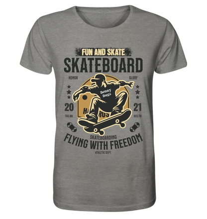 Skater with desired name • Skateboard • Unisex Premium T-Shirt XS-5XL made of organic cotton for women &amp; men • Exclusive design • personalized