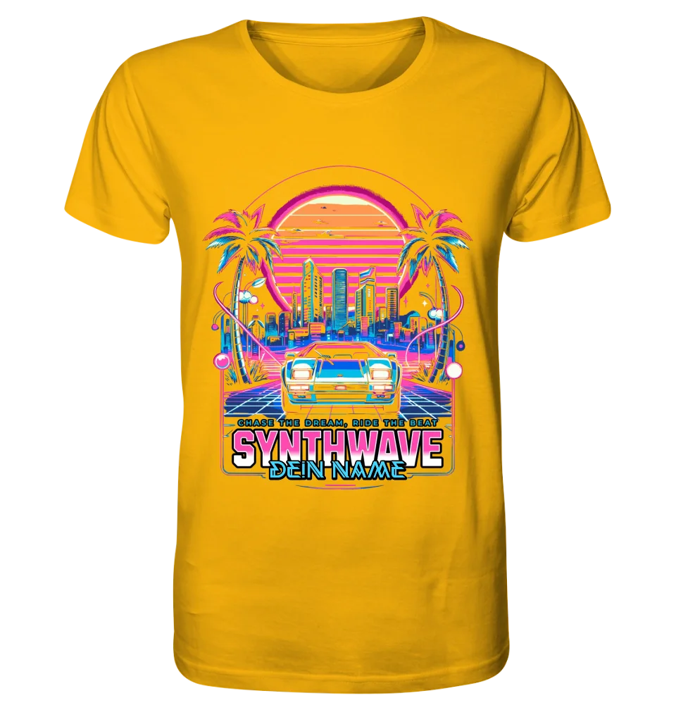 Dein Name • Synthwave • Retro • 80s • Cyberpunk • Unisex Premium T-Shirt XS-5XL aus Bio-Baumwolle für Damen & Herren • Exklusivdesign • personalisiert