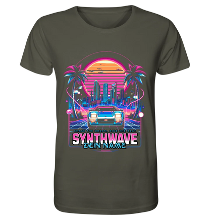 Dein Name • Synthwave • Retro • 80s • Cyberpunk • Unisex Premium T-Shirt XS-5XL aus Bio-Baumwolle für Damen & Herren • Exklusivdesign • personalisiert