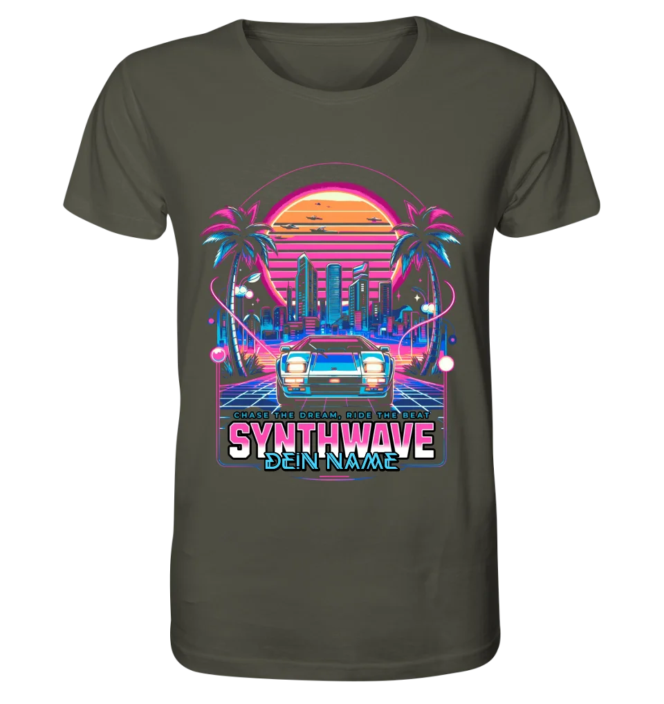 Dein Name • Synthwave • Retro • 80s • Cyberpunk • Unisex Premium T-Shirt XS-5XL aus Bio-Baumwolle für Damen & Herren • Exklusivdesign • personalisiert