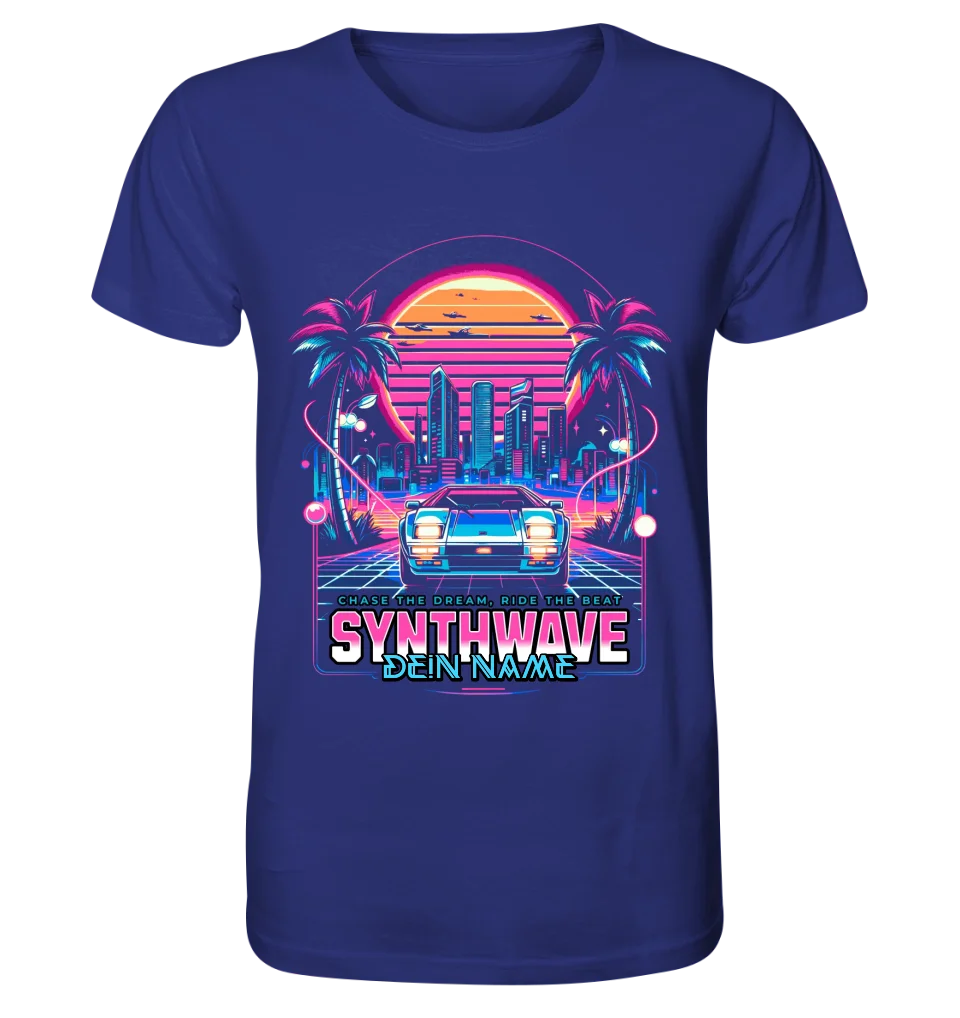 Dein Name • Synthwave • Retro • 80s • Cyberpunk • Unisex Premium T-Shirt XS-5XL aus Bio-Baumwolle für Damen & Herren • Exklusivdesign • personalisiert