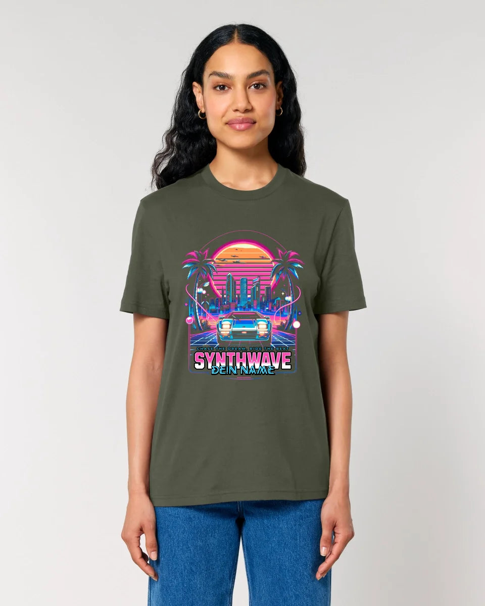 Dein Name • Synthwave • Retro • 80s • Cyberpunk • Unisex Premium T-Shirt XS-5XL aus Bio-Baumwolle für Damen & Herren • Exklusivdesign • personalisiert