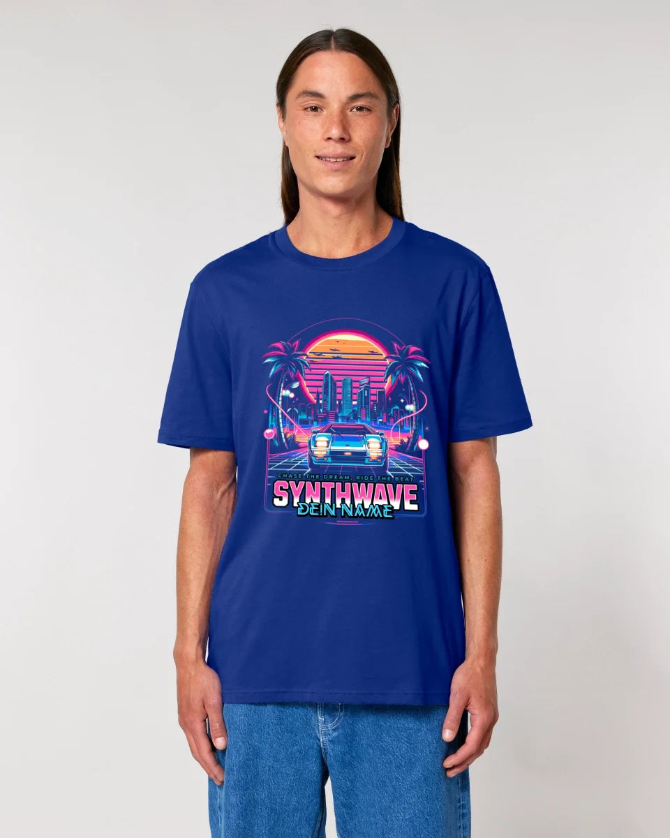 Dein Name • Synthwave • Retro • 80s • Cyberpunk • Unisex Premium T-Shirt XS-5XL aus Bio-Baumwolle für Damen & Herren • Exklusivdesign • personalisiert