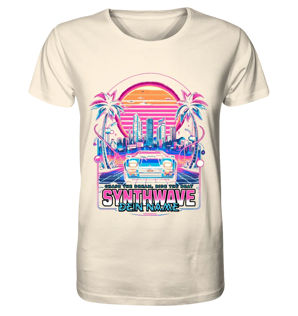 Dein Name • Synthwave • Retro • 80s • Cyberpunk • Unisex Premium T-Shirt XS-5XL aus Bio-Baumwolle für Damen & Herren • Exklusivdesign • personalisiert