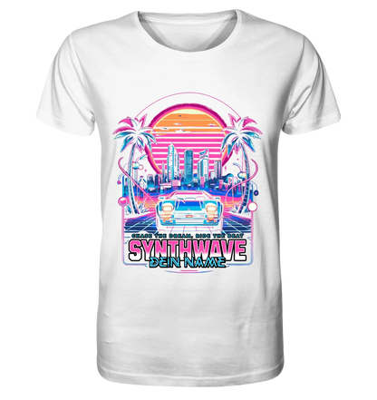 Dein Name • Synthwave • Retro • 80s • Cyberpunk • Unisex Premium T-Shirt XS-5XL aus Bio-Baumwolle für Damen & Herren • Exklusivdesign • personalisiert