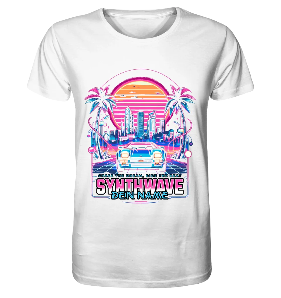 Dein Name • Synthwave • Retro • 80s • Cyberpunk • Unisex Premium T-Shirt XS-5XL aus Bio-Baumwolle für Damen & Herren • Exklusivdesign • personalisiert