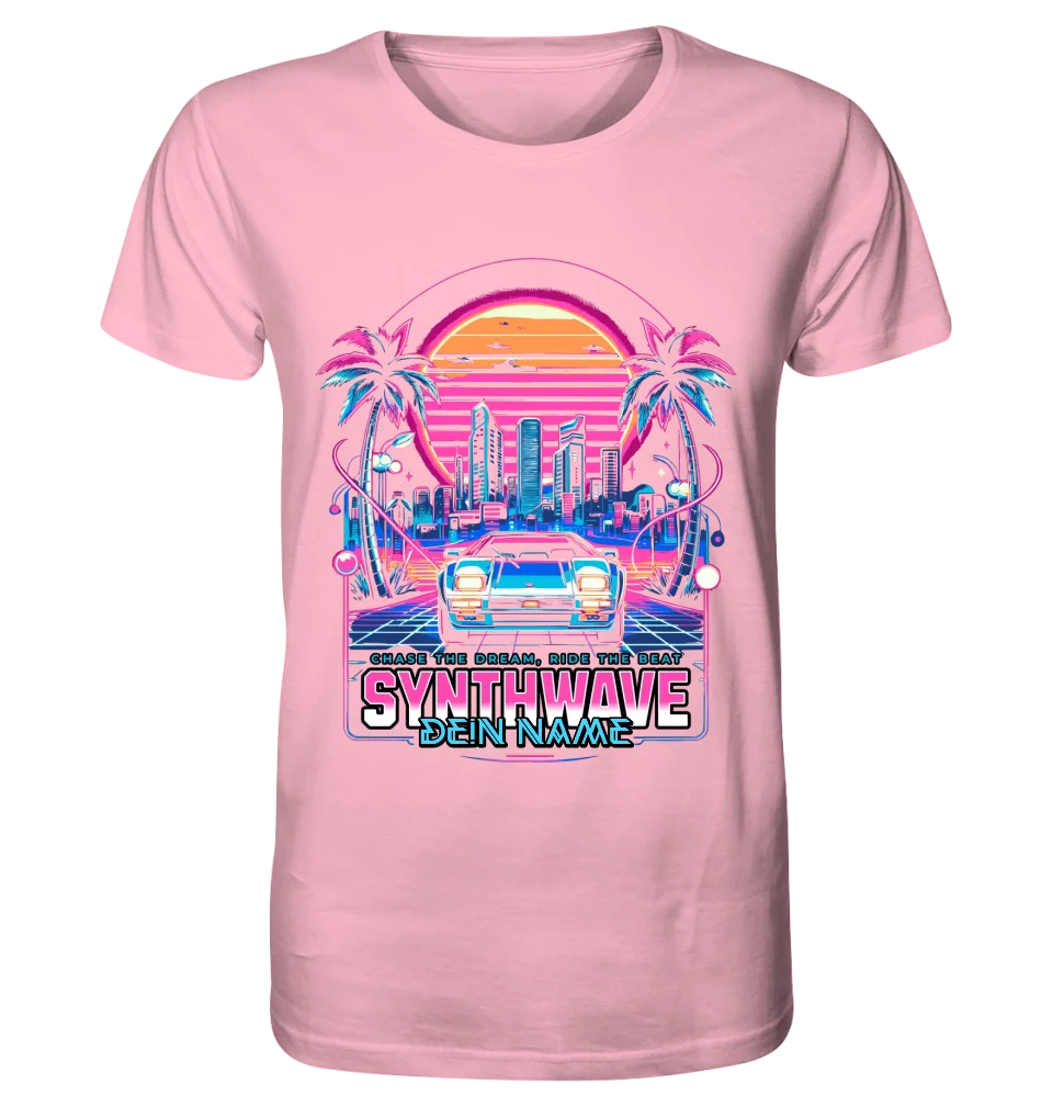 Dein Name • Synthwave • Retro • 80s • Cyberpunk • Unisex Premium T-Shirt XS-5XL aus Bio-Baumwolle für Damen & Herren • Exklusivdesign • personalisiert