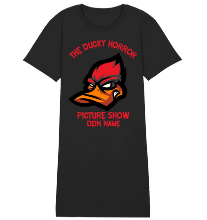 The Ducky Horror Picture Show + Name • Women • Woman • Ladies Premium T-Shirt Dress made of organic cotton S-2XL • Exclusive design • personalized • Halloween