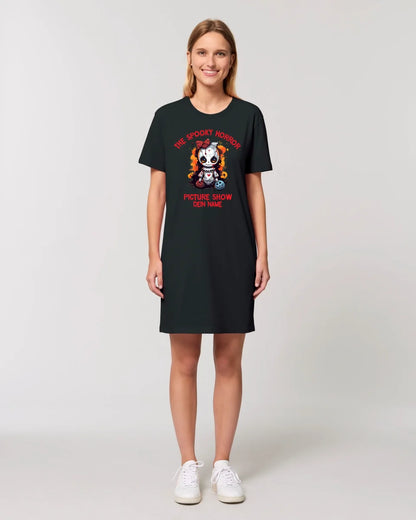 The Spooky Horror Picture Show + Name • Women • Woman • Ladies Premium T-Shirt Dress made of organic cotton S-2XL • Exclusive design • personalized • Halloween