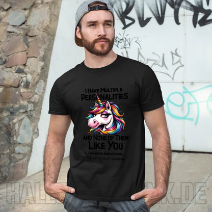 Einhorn - Multiple Persönlichkeit • Katze • Unisex Premium T-Shirt XS-5XL aus Bio-Baumwolle für Damen & Herren • Exklusivdesign • personalisiert