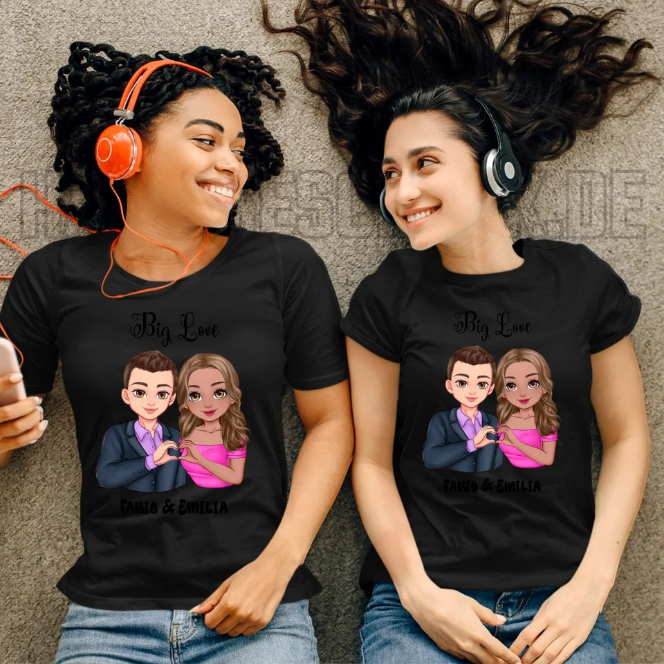 5in1: Sweet Couple - Ladies Premium T-Shirt XS-2XL aus Bio-Baumwolle für Damen