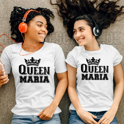 QUEEN + WUNSCHNAME • Ladies Premium T-Shirt XS-2XL aus Bio-Baumwolle für Damen • Exklusivdesign • personalisiert