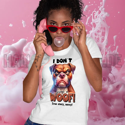 Woof! • Hund • Ladies Premium T-Shirt XS-2XL aus Bio-Baumwolle für Damen • Exklusivdesign • personalisiert