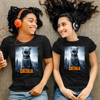 Catzilla • Katze • Ladies Premium T-Shirt XS-2XL aus Bio-Baumwolle für Damen • Exklusivdesign • personalisiert