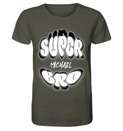 SUPER BRO + Name • personalized text • Unisex Premium T-Shirt XS-5XL made of organic cotton for women &amp; men • Exclusive design • personalized