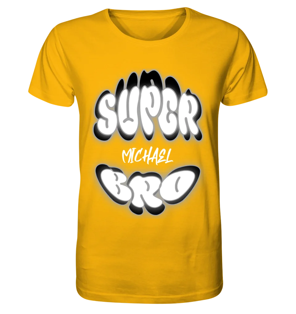 SUPER BRO + Name • personalized text • Unisex Premium T-Shirt XS-5XL made of organic cotton for women &amp; men • Exclusive design • personalized