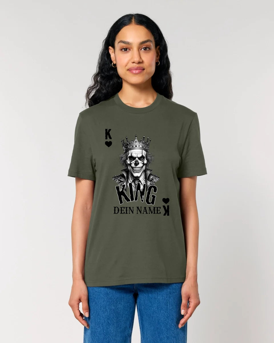 Poker King + dein Name • Unisex Premium T-Shirt XS-5XL aus Bio-Baumwolle für Damen & Herren • Exklusivdesign • personalisiert