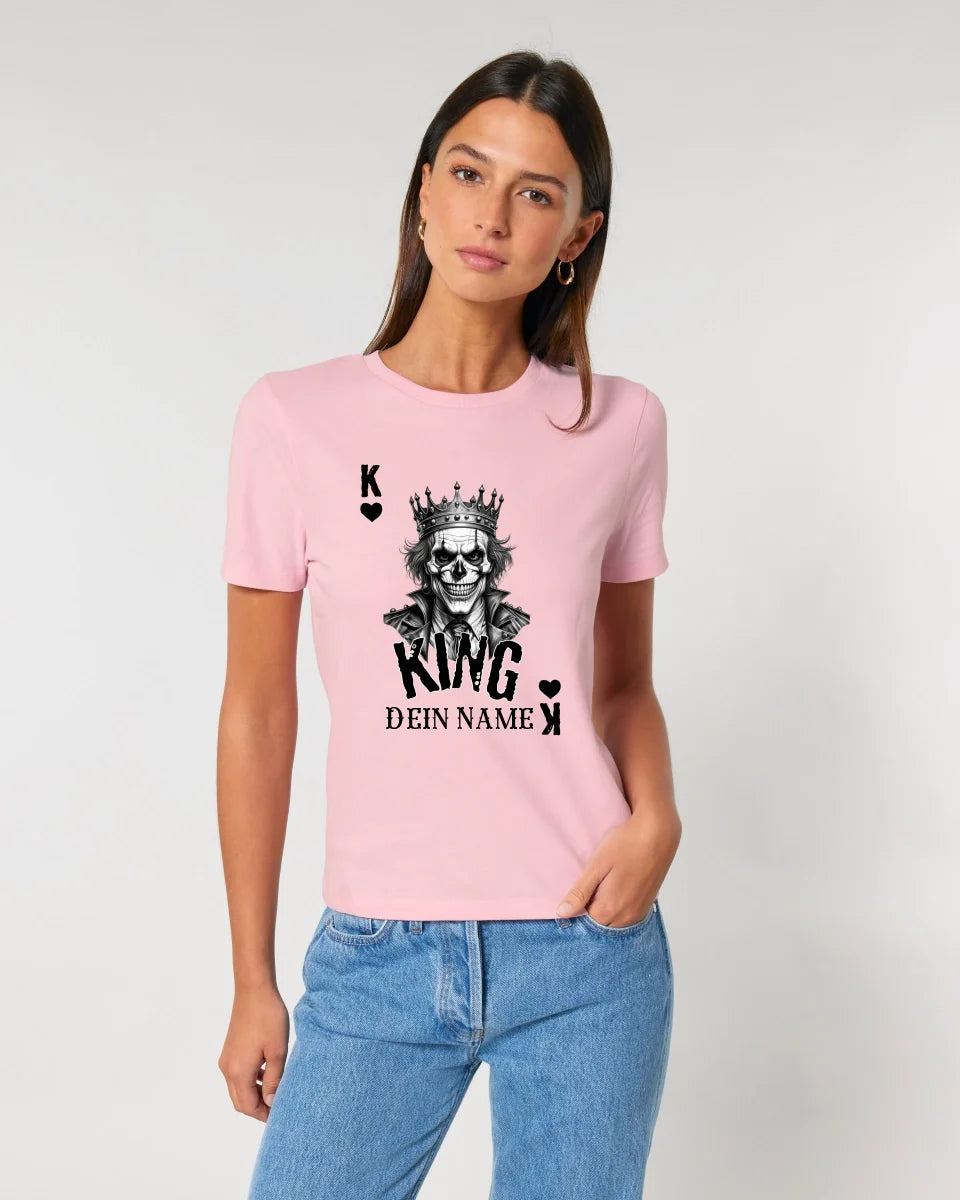 Poker King + dein Name • Ladies Premium T-Shirt XS-2XL aus Bio-Baumwolle für Damen • Exklusivdesign • personalisiert