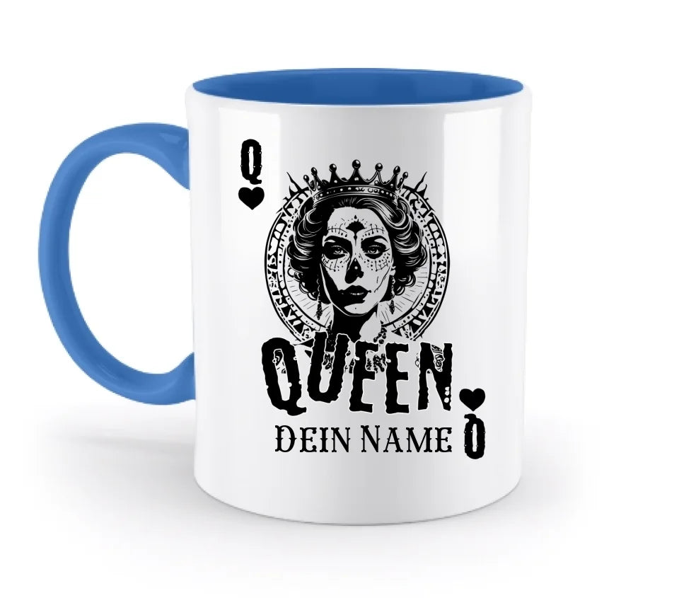 Poker Queen + dein Name • zweifarbige Tasse spülmaschinengeeignet • Exklusivdesign • personalisiert