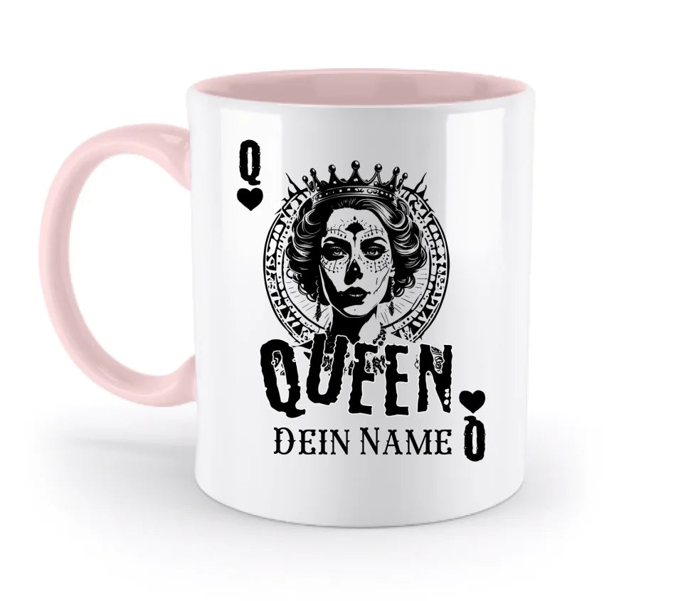 Poker Queen + dein Name • zweifarbige Tasse spülmaschinengeeignet • Exklusivdesign • personalisiert