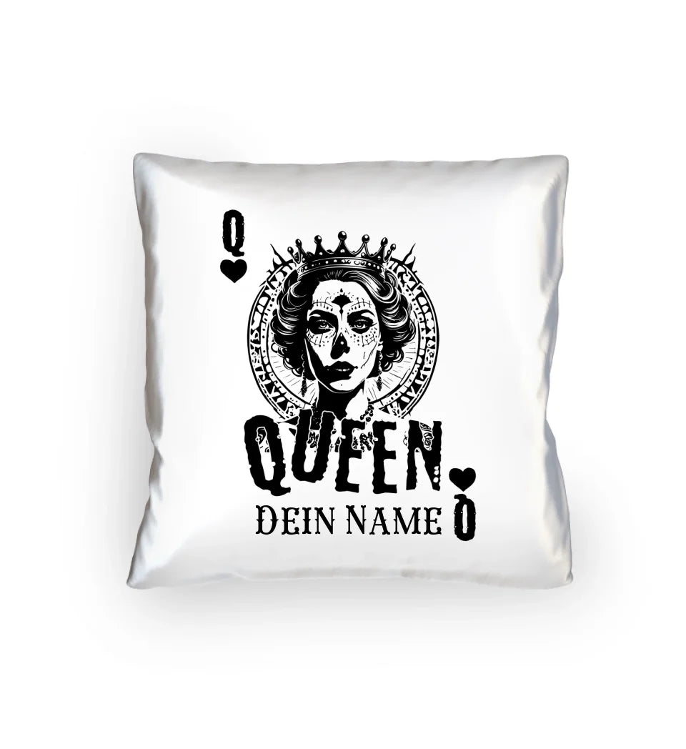 Poker Queen + dein Name • Kissen 40x40 cm • personalisiert