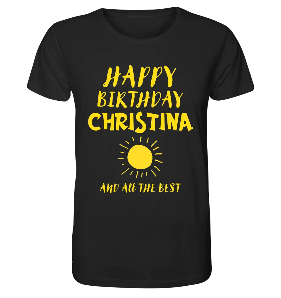 Zum Geburtstag mit deinem Wunschnamen • Birthday • Unisex Premium T-Shirt XS-5XL aus Bio-Baumwolle für Damen & Herren